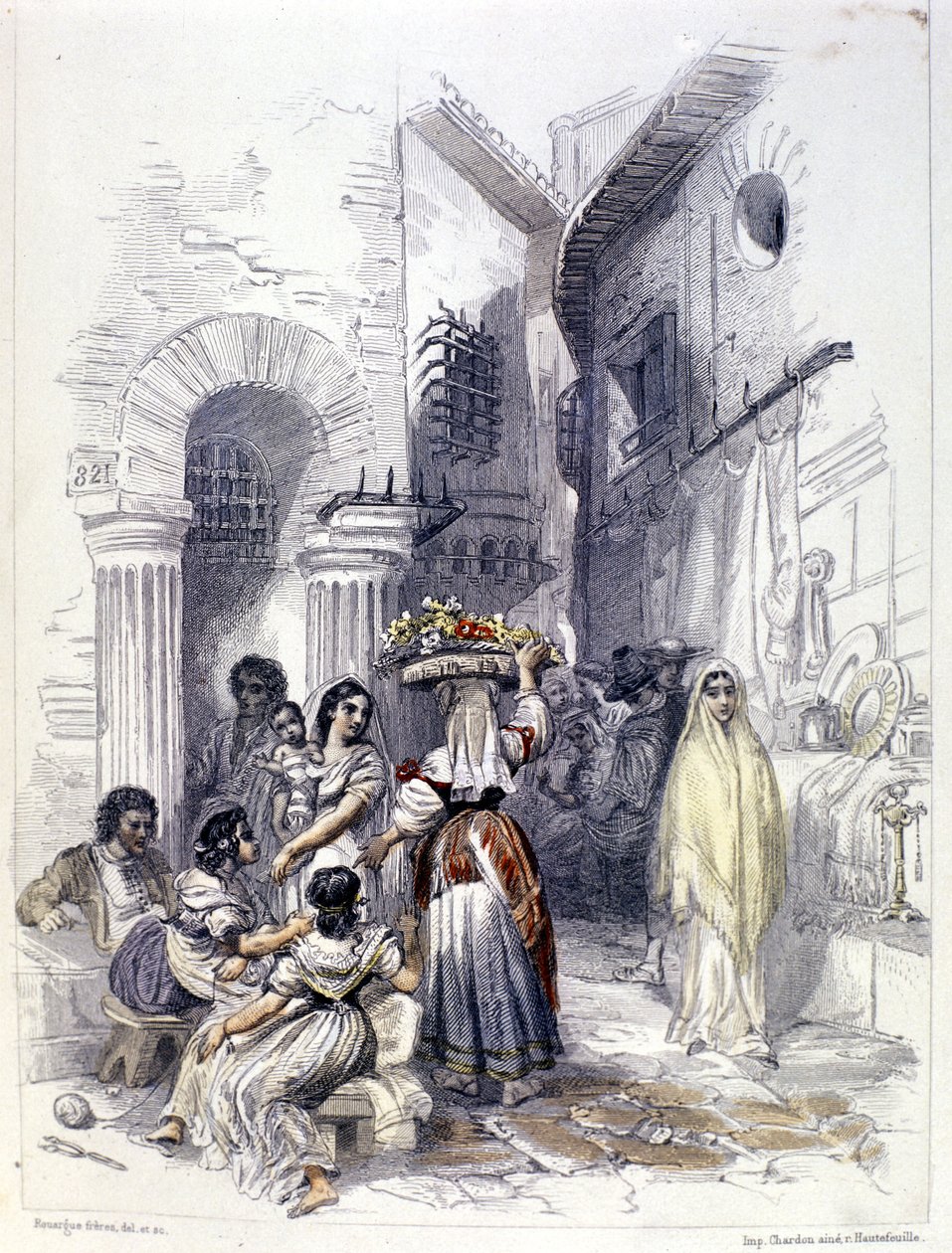 Näkymä Rooman ghetosta vuonna 1830. tekijältä Unknown artist