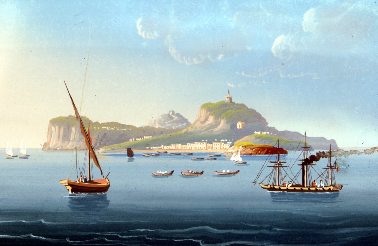 Näkymä Caprin saarelle. 1830. Anonyymi maalaus tekijältä Unknown artist