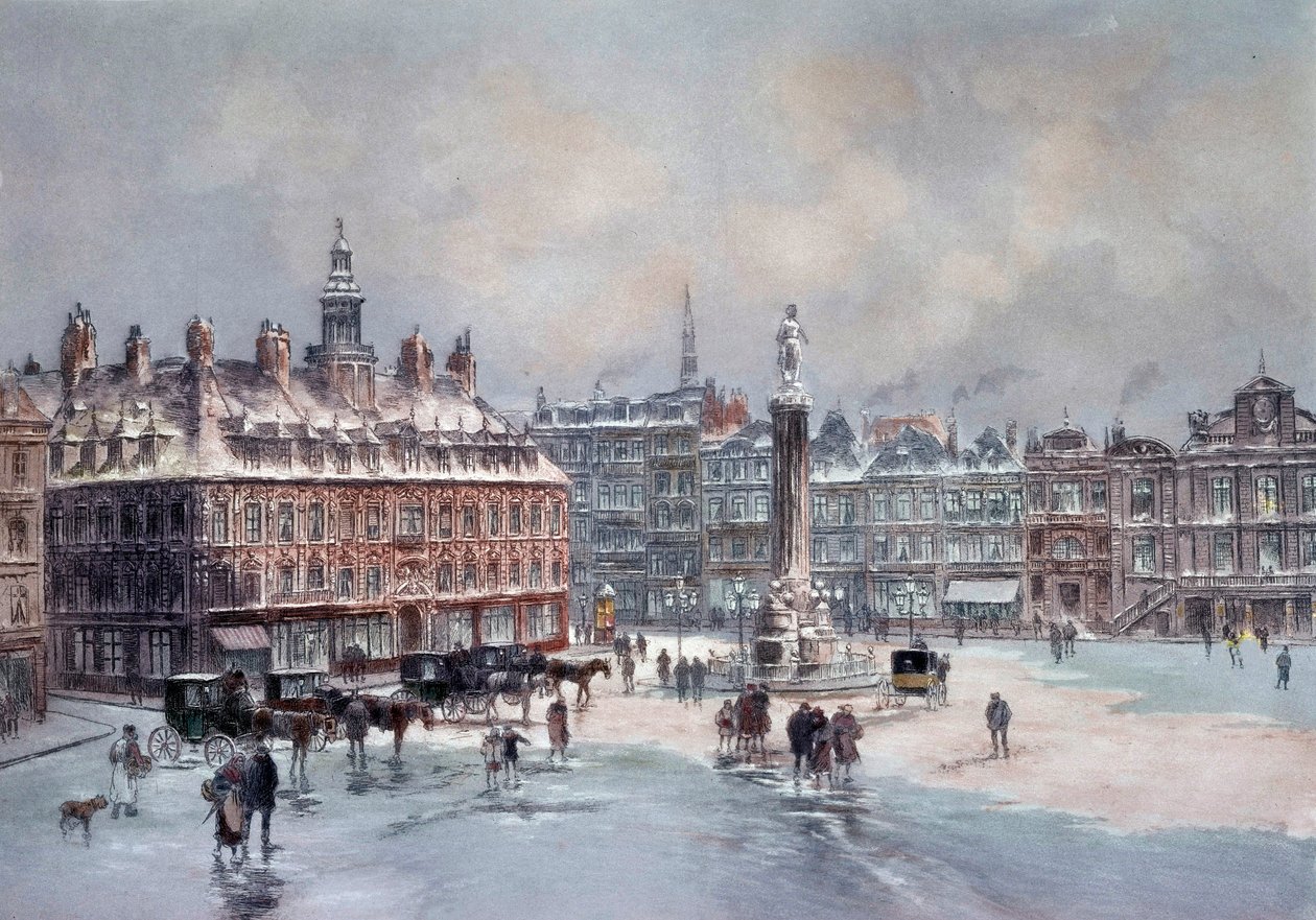 Näkymä Lillen suuresta paikasta Tuntematon kirjailija. 1800-luvun Pariisi, B.N. tekijältä Unknown artist