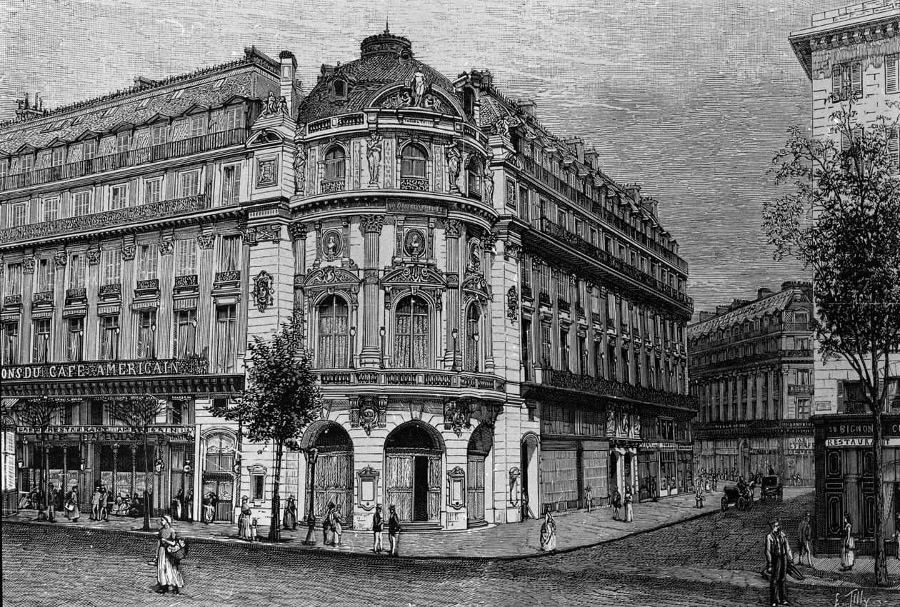 Näkymä Theatre du Vaudeville Pariisissa. tekijältä Unknown artist