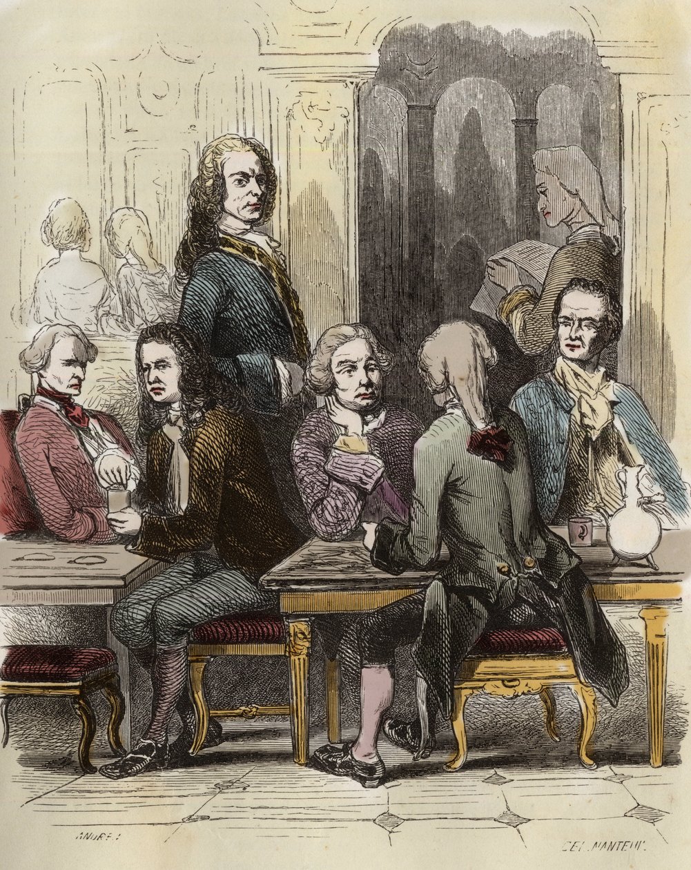 Voltaire Procope-kahvilassa Pariisissa tekijältä Unknown artist