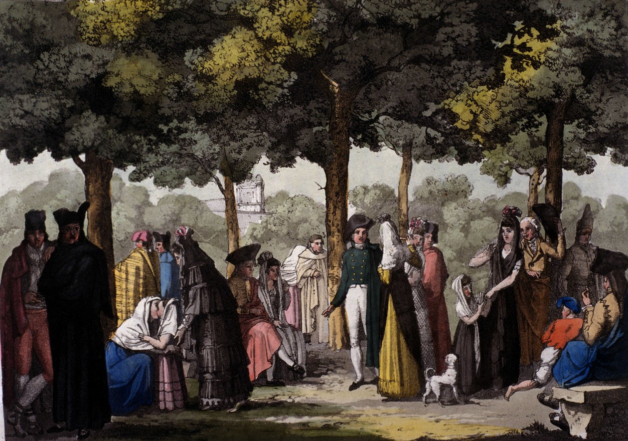Kävele Barcelonan Ramblasia pitkin. 1820. tekijältä Unknown artist