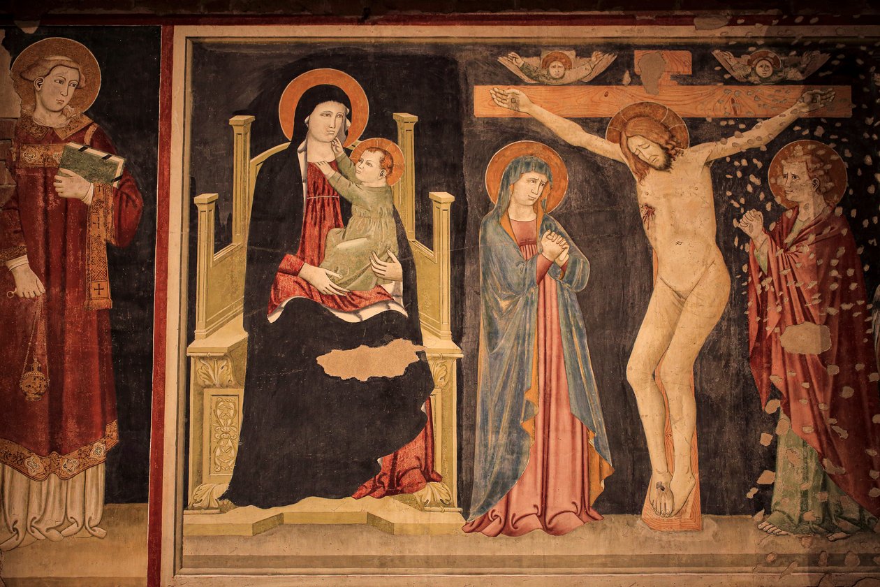 Seinäfreskot San Zeno Maggioressa. Verona tekijältä Unknown artist