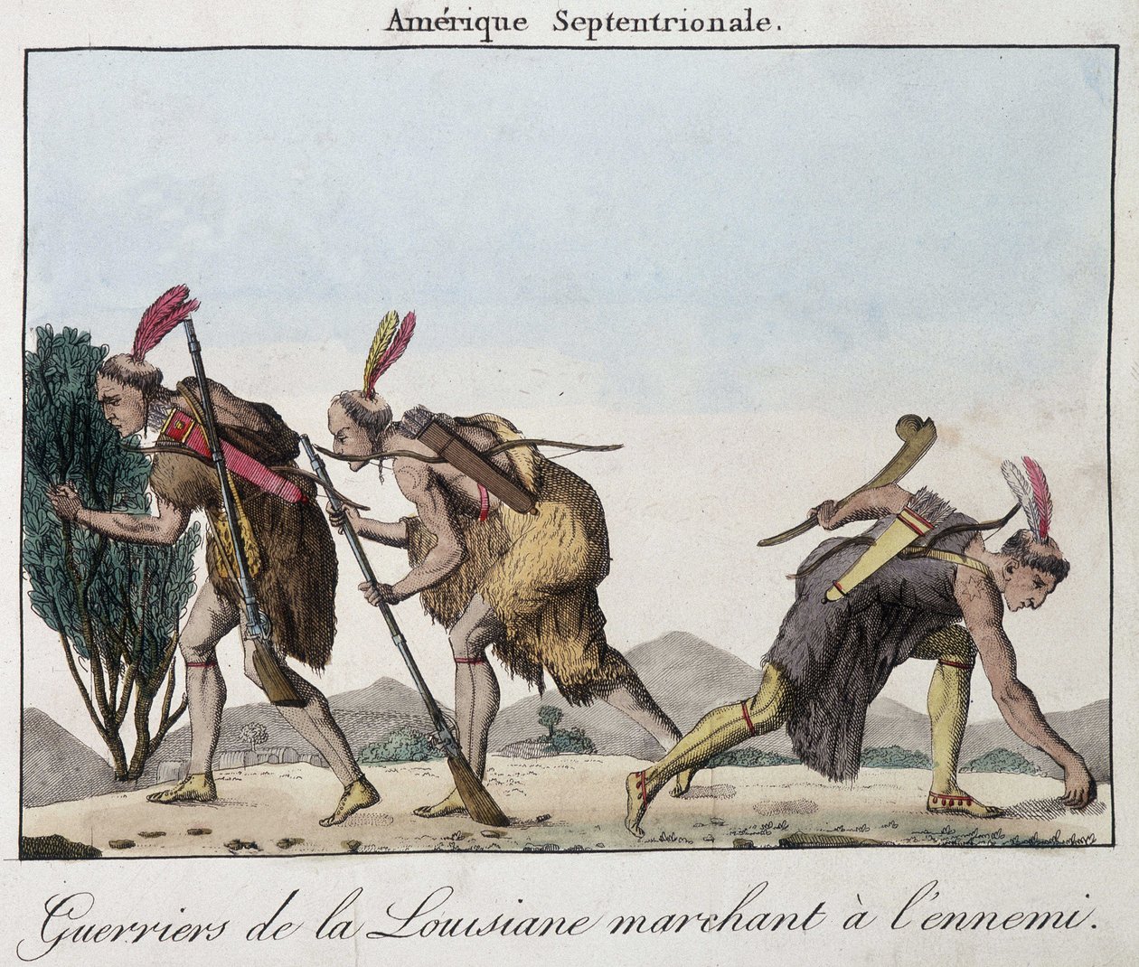 Louisianan soturit vihollisen jalanjäljissä - kaiverrus tekijältä Unknown artist
