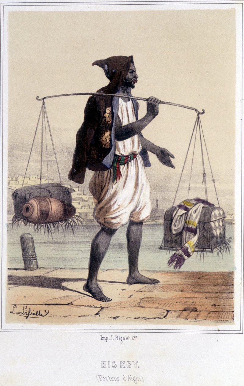 Vedenkuljetin Algerissa 1800-luvun jälkipuoliskolla. tekijältä Unknown artist