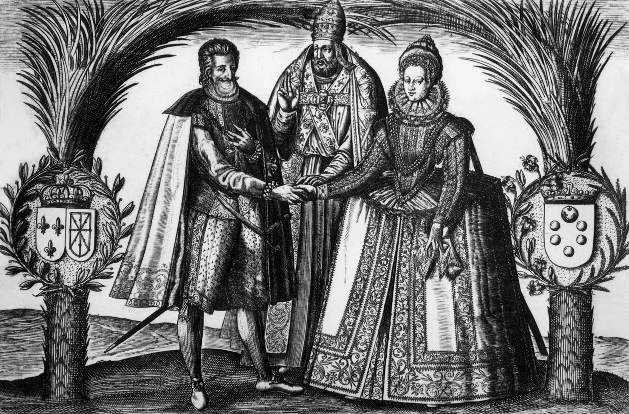 Ranskan kuninkaan Henri IV:n ja Marie de Mediciksen häät 17. joulukuuta tekijältä Unknown artist