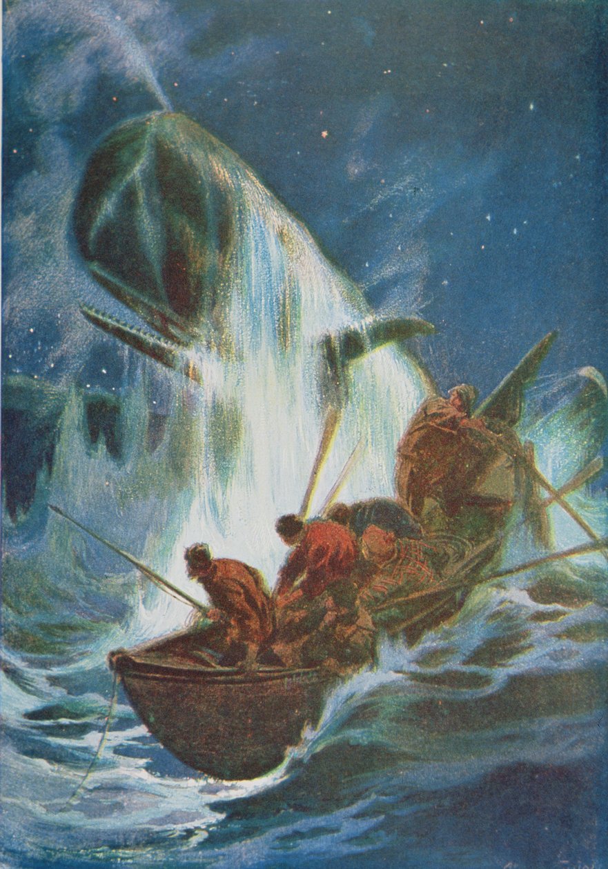 Valaanpyynti (väri litho) tekijältä Unknown artist