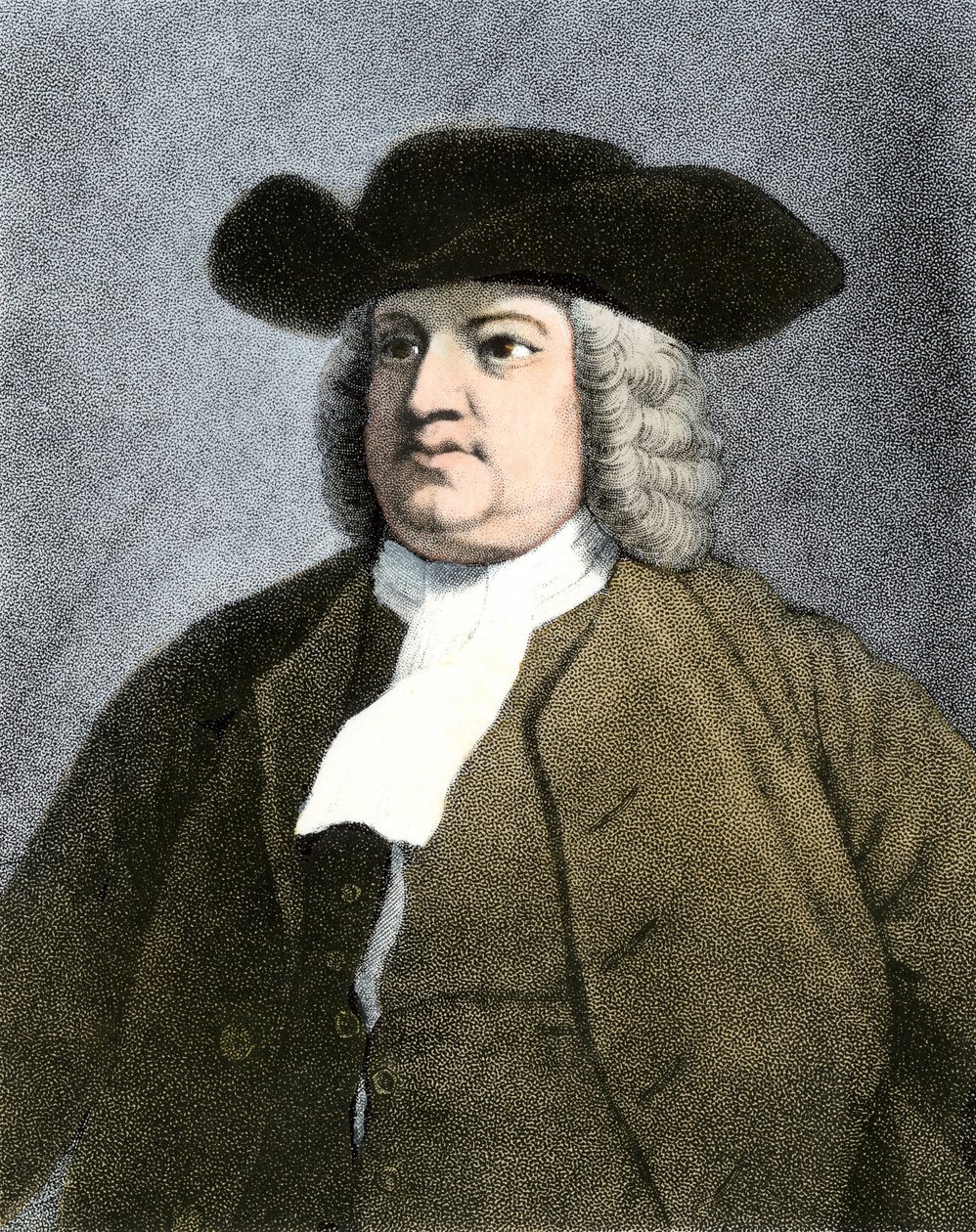 William Penn (1644-1718) englantilainen kveekari, Pennsylvanian osavaltion perustaja vuonna 1682 (kaiverrus). tekijältä Unknown artist