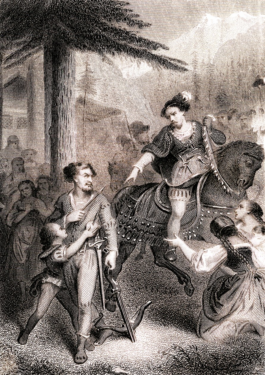 William Tellin sanotaan ampuneen ulosottomies Gessleriä isänmaalliseen sveitsiläiseen legendaan tekijältä Unknown artist