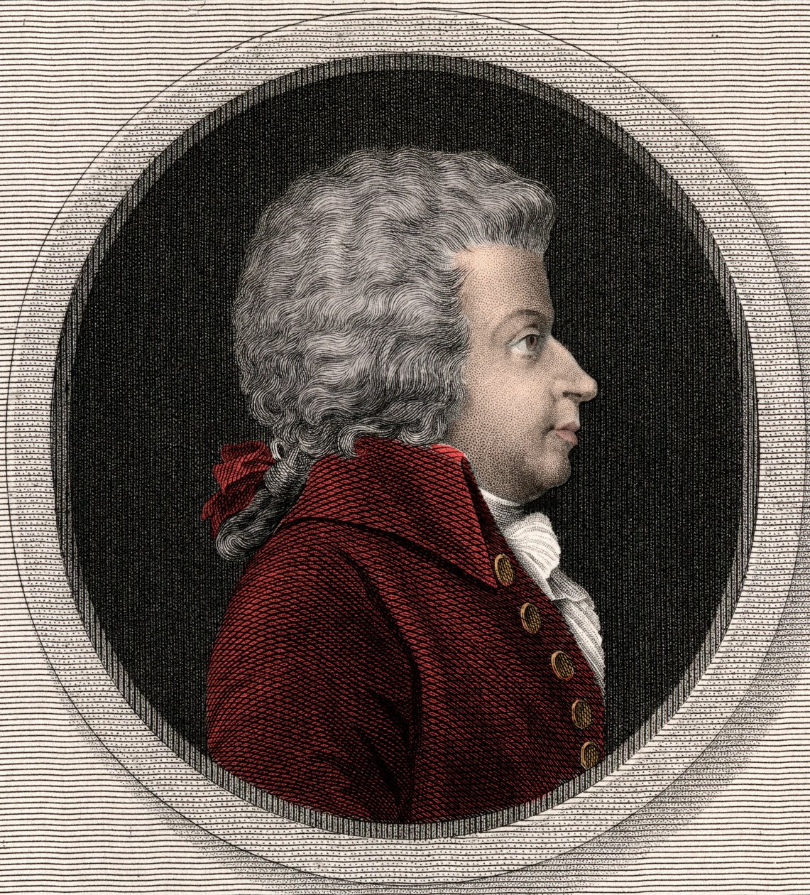 Wolfgang Amadeus Mozart 1756-1791 - kaiverrus - 1800-luku tekijältä Unknown artist