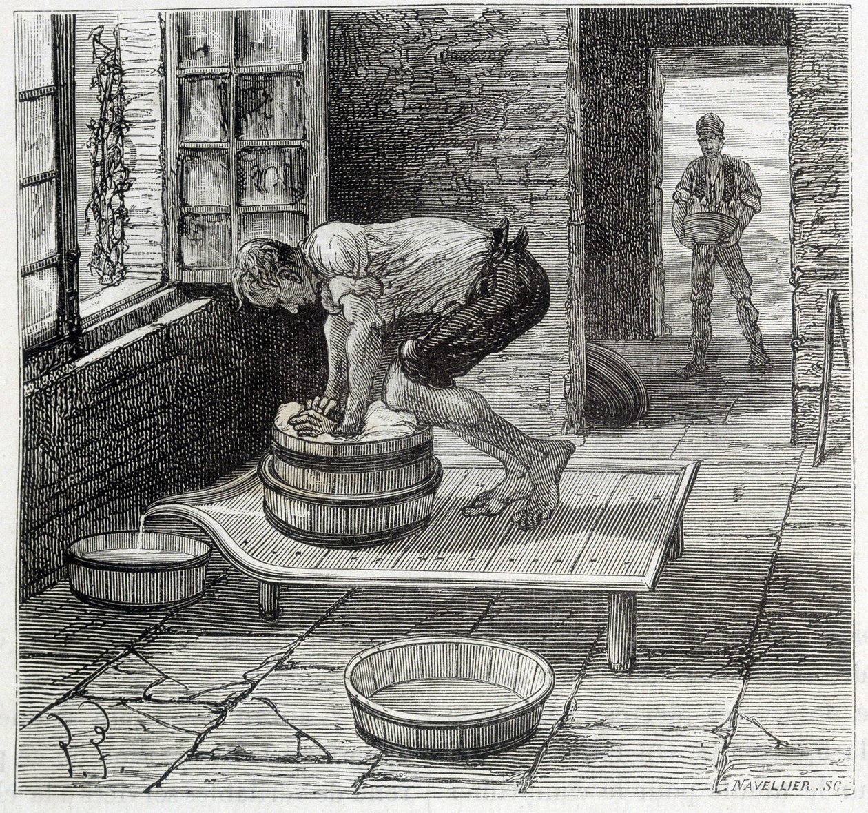 Auvergnen juustonvalmistajan Tomme työ - Louis Figuierin teoksessa "Teollisuuden ihmeet" tekijältä Unknown artist