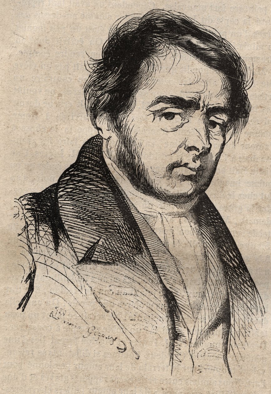 Xavier Sigalon (1787-1837) taidemaalari, kaiverrus tekijältä Unknown artist