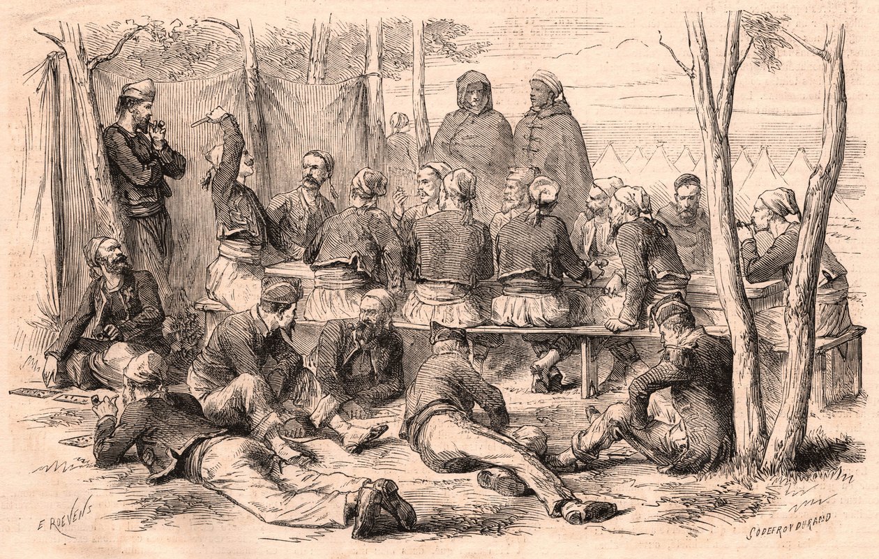 Zouave Group lepää Chalonsin leirillä tekijältä Unknown