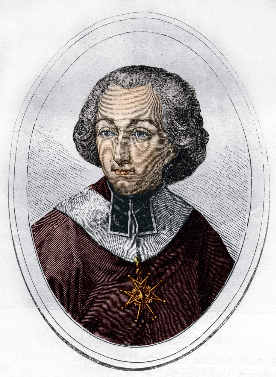 muotokuva Etienne de Loménie de Brienne (1727-1794), ranskalainen prelaatti ja poliitikko. Kaiverrus vuodelta 1866. tekijältä Unknown artist