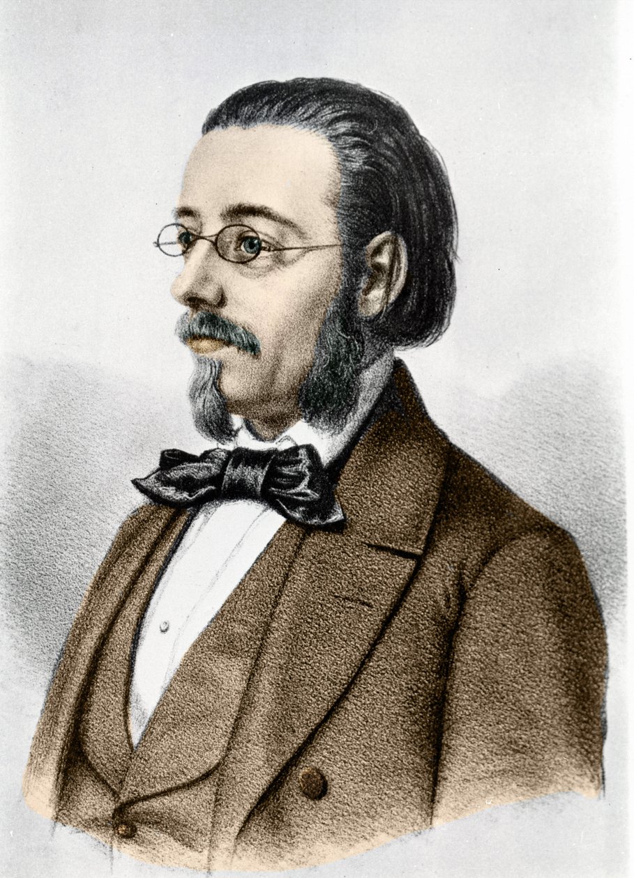 muotokuva Bedrich Smetanasta (1824-1884), tšekkiläisestä säveltäjästä ja pianistista. tekijältä Unknown artist