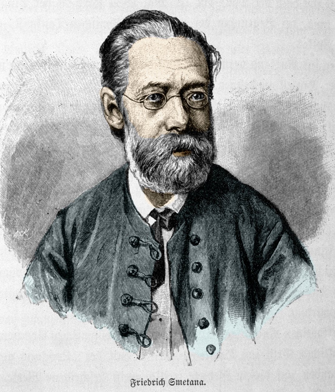 muotokuva Bedrich Smetanasta (1824-1884), tšekkiläisestä säveltäjästä ja pianistista. tekijältä Unknown artist