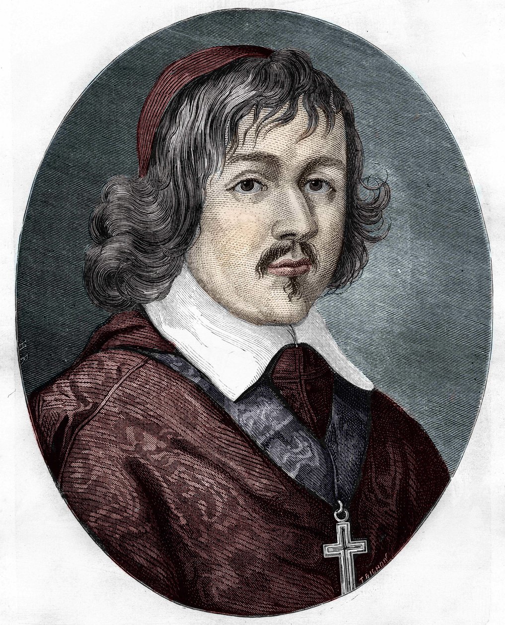 muotokuva kardinaali de Retzistä (Jean Francois Paul de Gondi (Jean-Francois-Paul de Gondy) (1614-1679), Pariisin arkiston koadjutori, ranskalainen kirjailija ja poliitikko. tekijältä Unknown artist