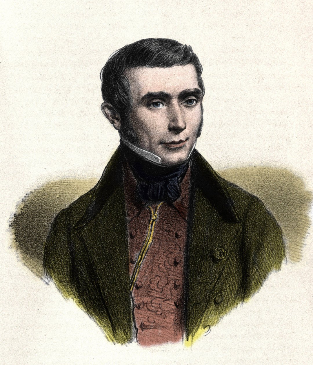 muotokuva Eugene Scribestä (1791-1861), ranskalaisen moraalikomedian kirjoittajasta. tekijältä Unknown artist
