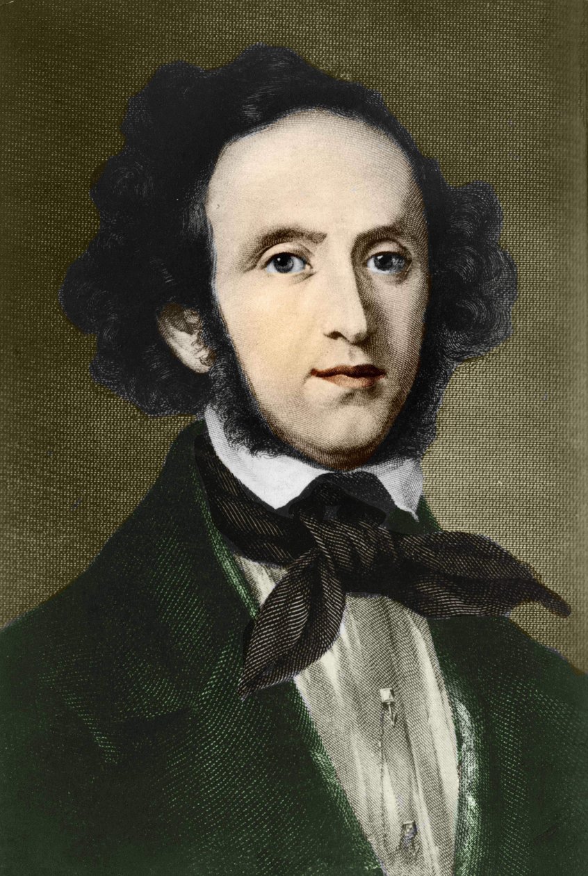 muotokuva Felix Mendelssohnista - Bartholdy. Saksalainen säveltäjä (1809-1847). tekijältä Unknown artist