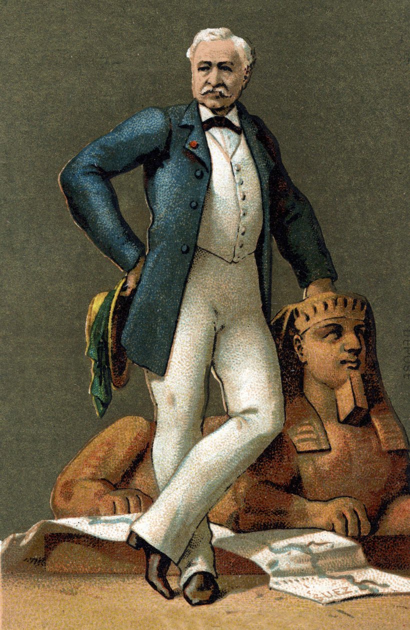muotokuva Ferdinand de Lessepsistä (1805-1894), ranskalaisesta diplomaatista ja hallintovirrasta, vuonna 1885. tekijältä Unknown artist
