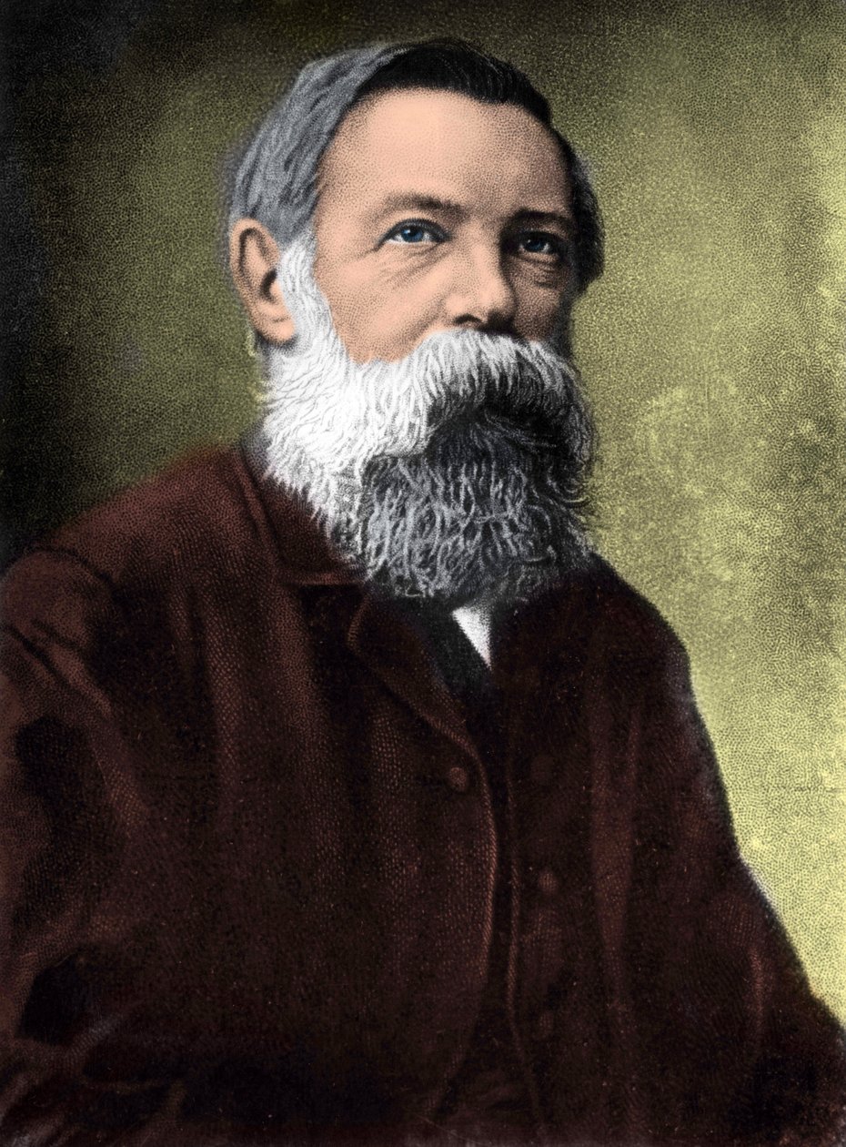 muotokuva Friedrich Engelsistä (1820-1895), saksalaisesta sosialististeoreetikko ja poliitikko. tekijältä Unknown artist