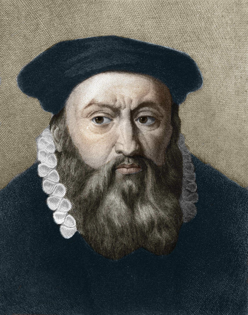 ranskalaisen uskonnonuudistajan ja kirjailijan Jean Calvinin (1509-1564) muotokuva. tekijältä Unknown artist
