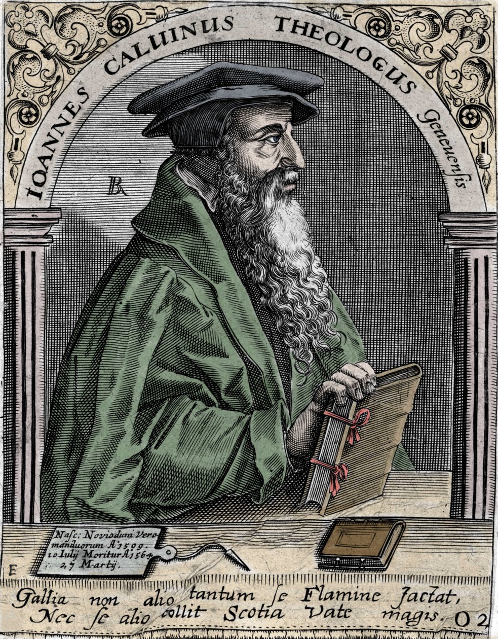 ranskalaisen uskonnonuudistajan ja kirjailijan Jean Calvinin (1509-1564) muotokuva. tekijältä Unknown artist