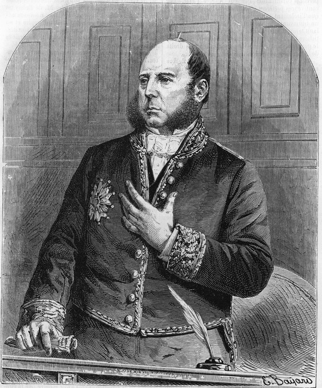 muotokuva Pierre Jules Barochesta lainsäätäjässä vuonna 1861. Ranskalainen poliitikko (1802-1870). tekijältä Unknown artist