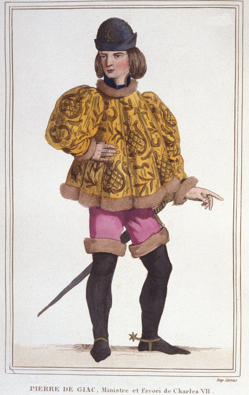 Pierre de Giacin muotokuva, Charles VII:n suosikki, ministeri ja valtiovarainintendentti. Kaiverrus vuodelta 1830 tekijältä Unknown artist