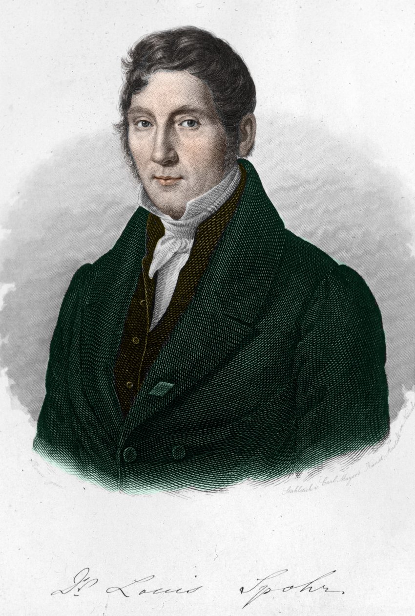 muotokuva saksalaisesta säveltäjästä Louis Sporista (1784-1859). tekijältä Unknown artist