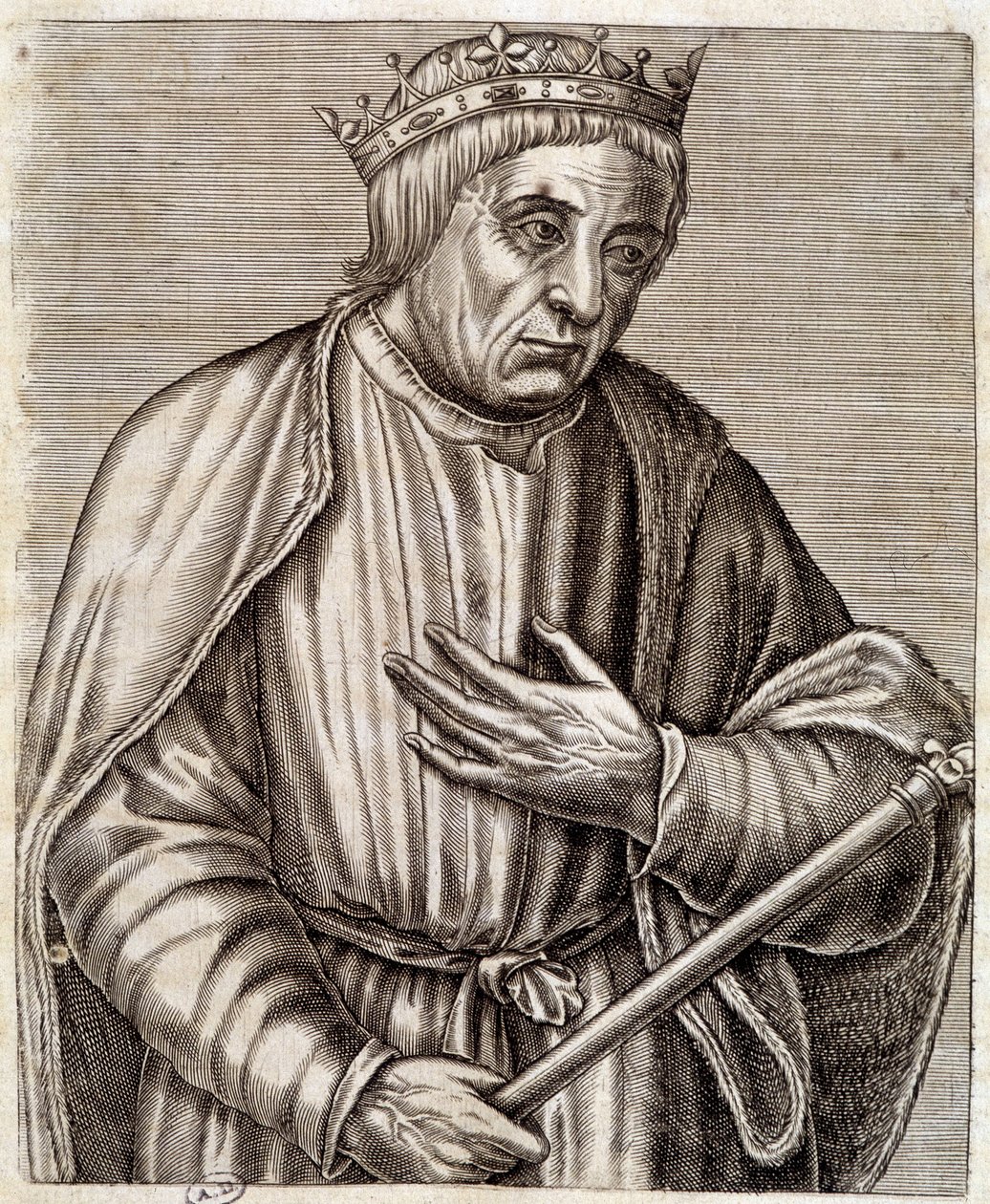 Puolan kuninkaan Kasimir III Suuren muotokuva. 1310-1370. kaiverrus 1600-luvulta. tekijältä Unknown artist