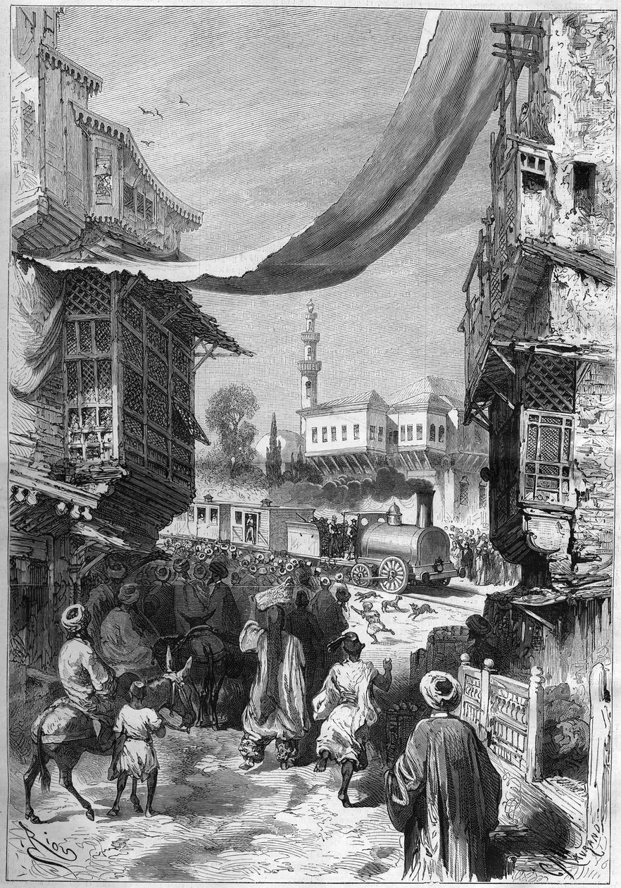 ensimmäinen juna, joka saapui Konstantinopoliin vuonna 1872. tekijältä Unknown artist