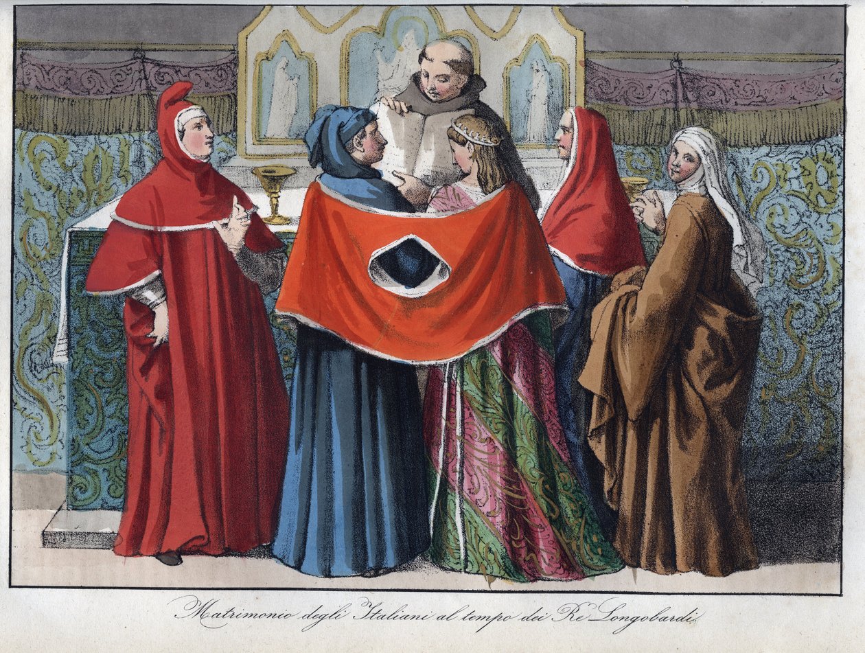 italialaisten avioliitto Lombard-kuninkaiden aikaan (568-774) - tekijältä Unknown artist