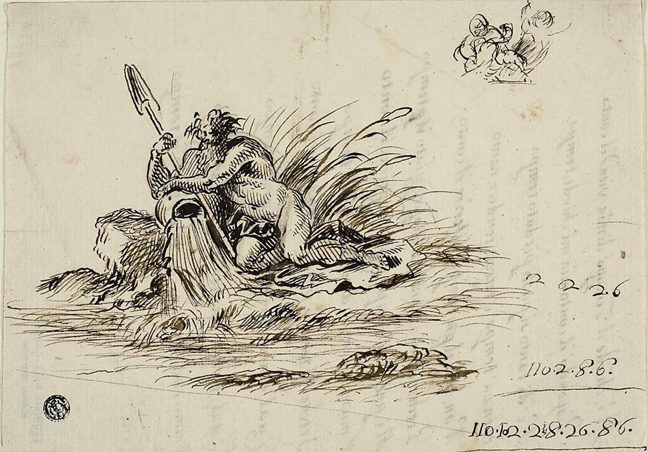 Recto: Kääntöpuoli: Santi Rinaldin sonetti. tekijältä Unknown Florentine