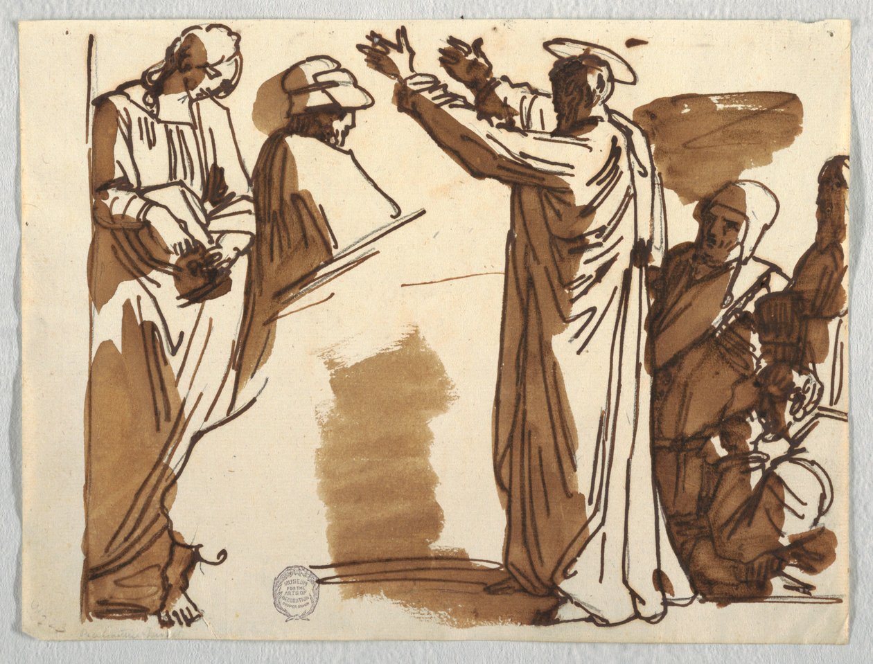 Piirros, Pilapiirrokset Ananiaksen ja Paavalin kuolemasta, Rafaelin mukaan, n. 1820. tekijältä Unknown artistUnknown artist