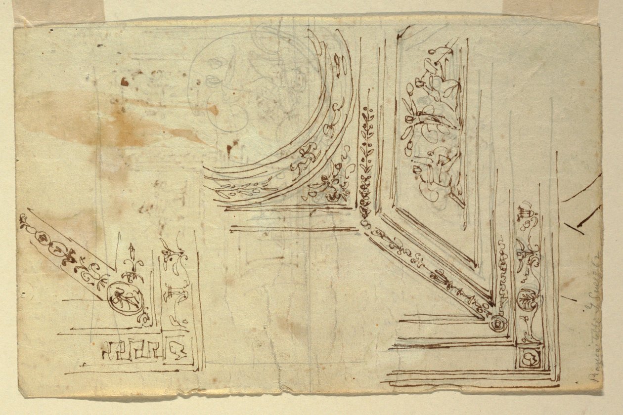 Piirustus, kattokoristeet, 1810-1820 tekijältä Unknown artistUnknown artist