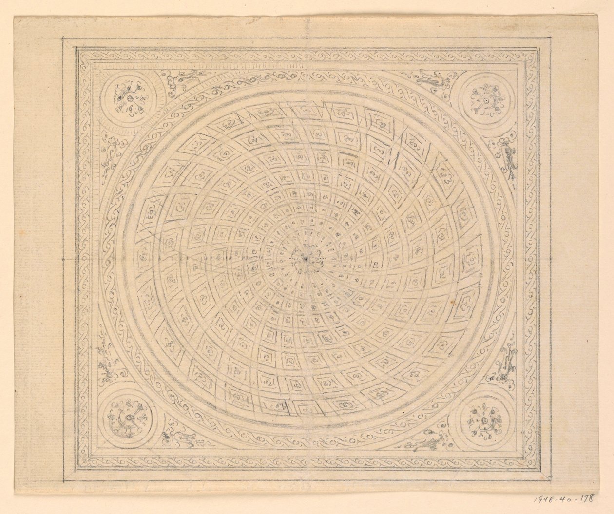 Piirustus, kattosuunnittelu, 1815-22 tekijältä Unknown artistUnknown artist