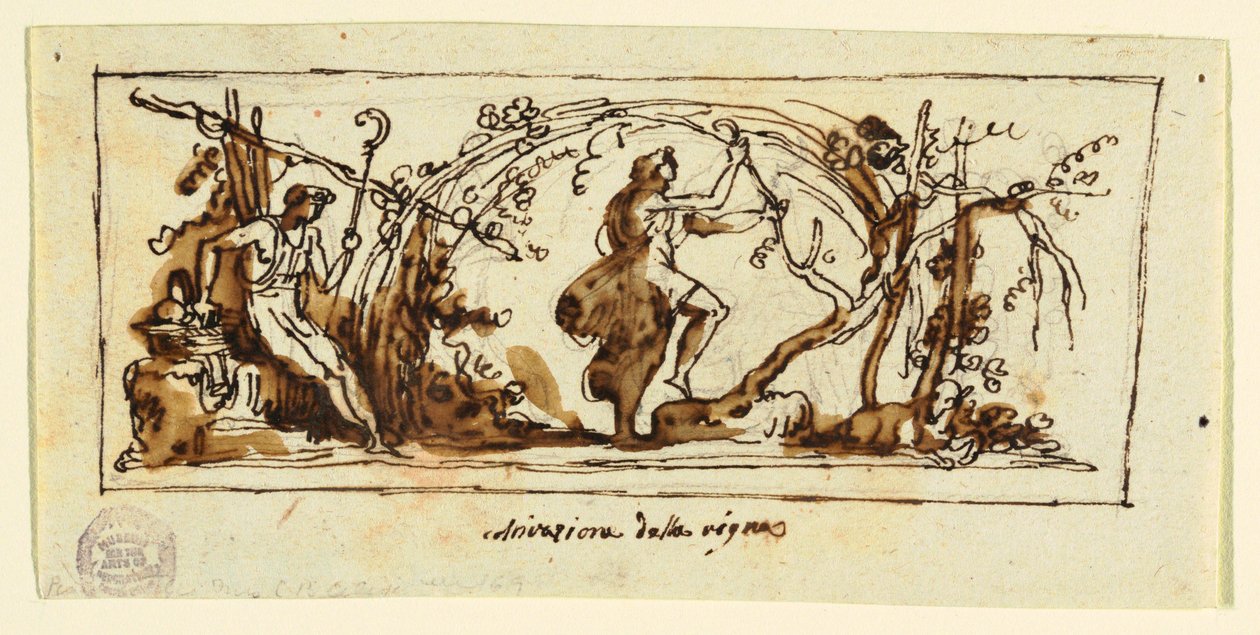 Piirros, Viiniköynnöksen juhla, n. 1800. tekijältä Unknown artistUnknown artist