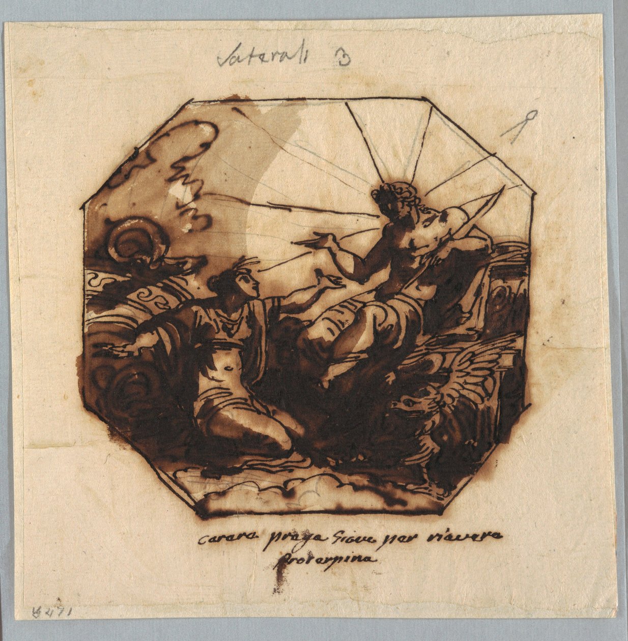 Piirros, Ceres pyytää Jupiterilta Proserpinan paluuta, 1812 tekijältä Unknown artistUnknown artist