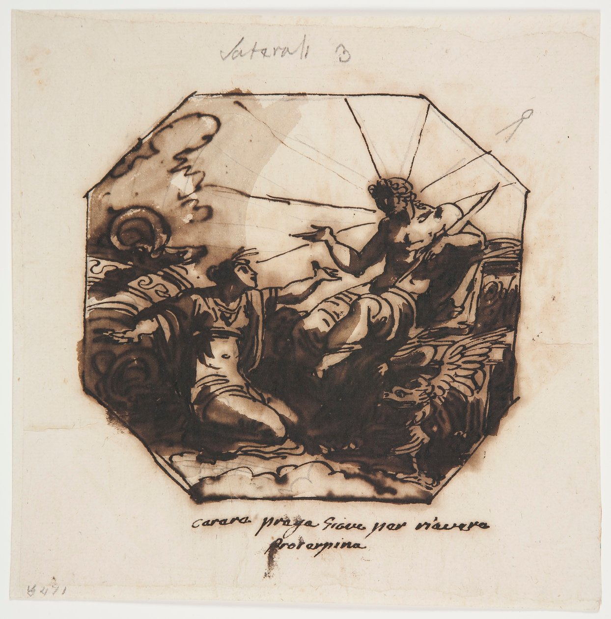 Piirros, Ceres pyytää Jupiterilta Proserpinan paluuta, 1812 tekijältä Unknown artistUnknown artist