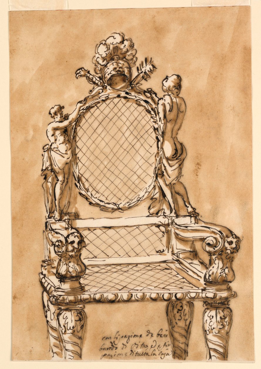 Piirustus, tuoli, 1780-1790 tekijältä Unknown artistUnknown artist