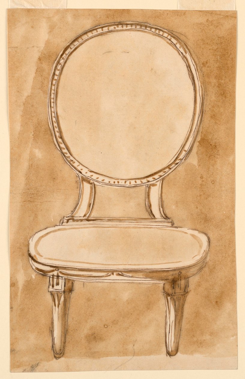 Piirustus, tuoli, 1780-90 tekijältä Unknown artistUnknown artist