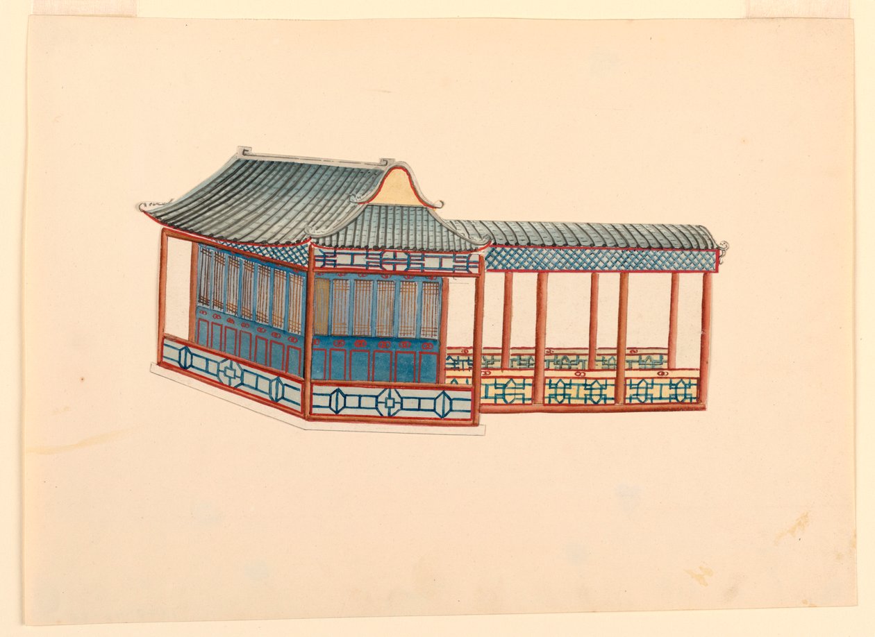 Piirustus, Chinoiserie-paviljonki, 1815-22 tekijältä Unknown artistUnknown artist