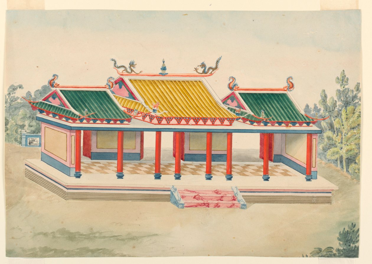 Piirustus, Chinoiserie-paviljonki, 1815-22 tekijältä Unknown artistUnknown artist