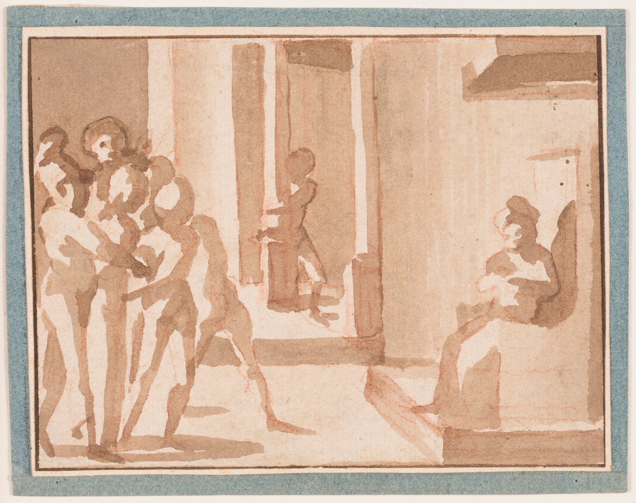 Piirros, Kristus ennen Kaifasta, 1550-1600 tekijältä Unknown artistUnknown artist
