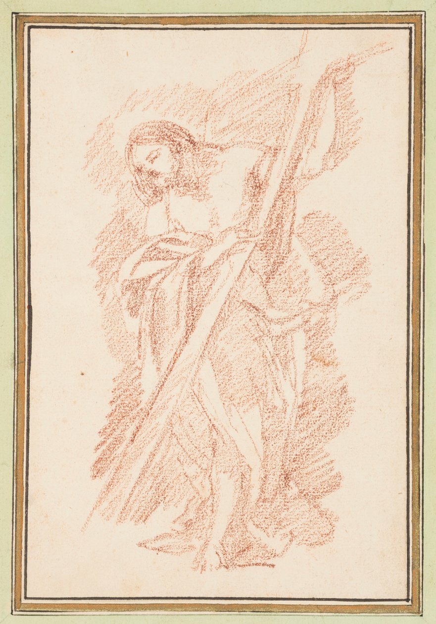 Piirros, Kristus seisoo, n. 1759-70 tekijältä Unknown artistUnknown artist