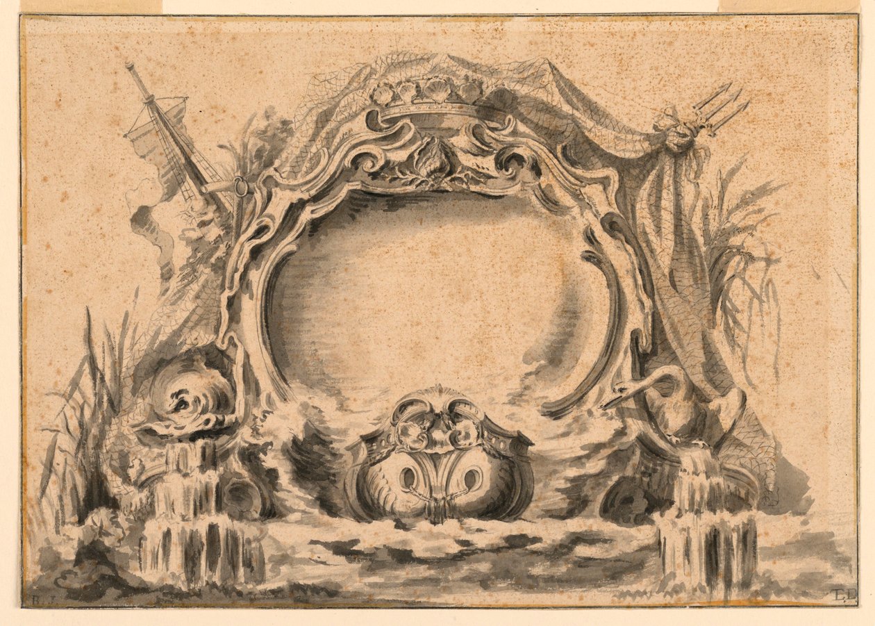 Piirustus, Kopio yhdestä fetes-julkaisusta, n. 1740. tekijältä Unknown artistUnknown artist
