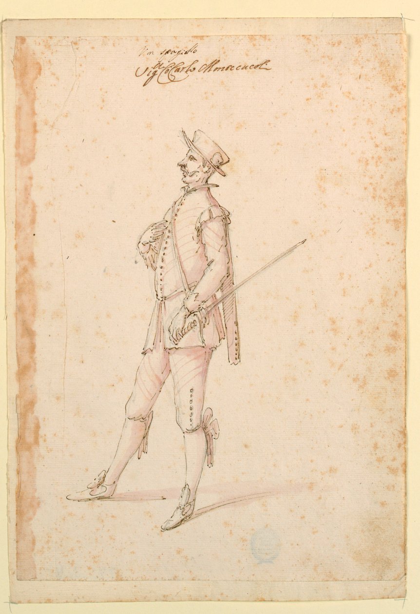 Piirustus, pukusuunnittelu: n. 1720. tekijältä Unknown artistUnknown artist