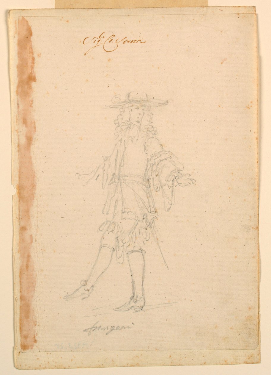Piirustus, pukusuunnittelu: 1790, n. 1790. tekijältä Unknown artistUnknown artist