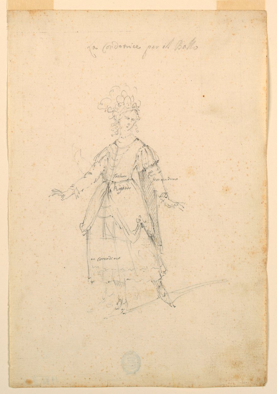 Piirustus, pukusuunnittelu: 1720, n. 1720. tekijältä Unknown artistUnknown artist